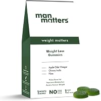 Man Matters Weight Loss ACV Gummies - Apple Cider Metabolism Booster Tablets, Appetite Suppressant Capsules and Fat Burners for Men (One Month Pack)
