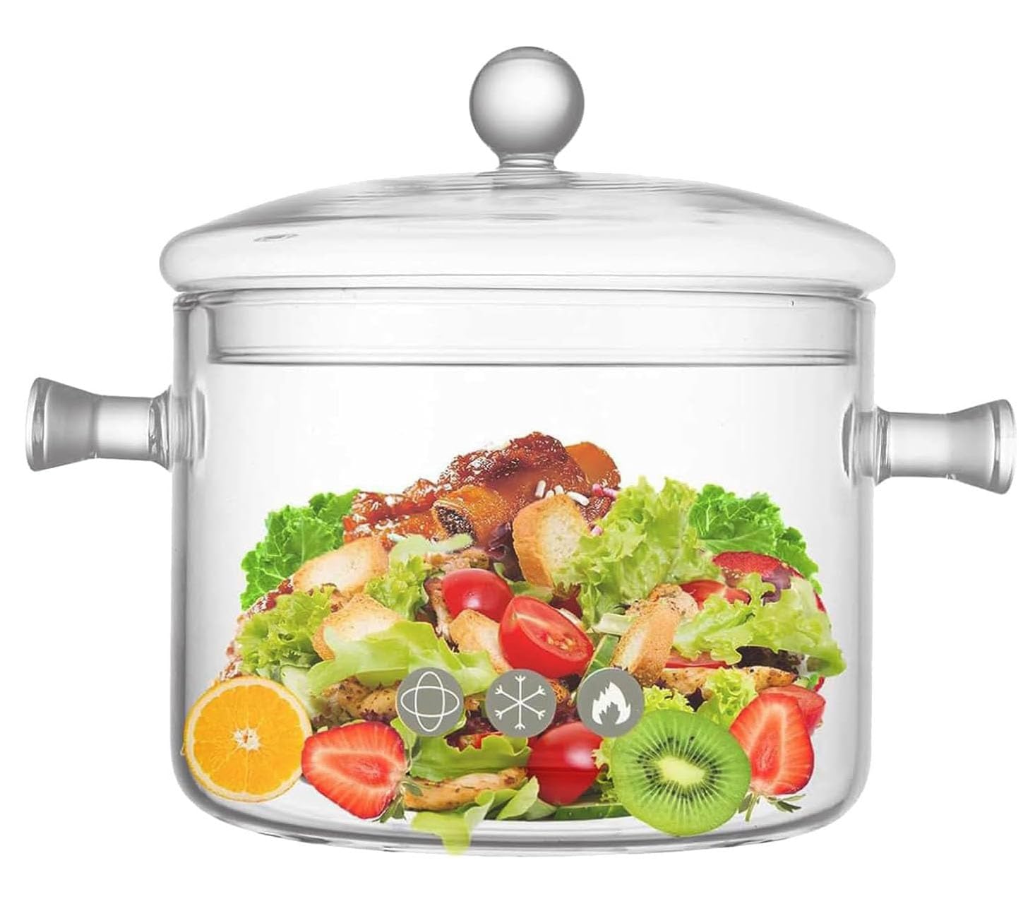 Photo 1 of **PARTIAL SET/check clerk comments**
Glass Saucepan with Cover, 1.7L/57OZ Heat-resistant Glass Cooking Pots, Glass Pots for Cooking on Stove Cookware Set Stovetop Pot for Soup, Pasta,& Baby Food (57OZ)