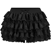 Women Y2K Lace Multi-Layered Bloomers, Lolita Ruffle Shorts, Sexy Short Pumpkin Pants, Elastic Waist Sweet Pettipants