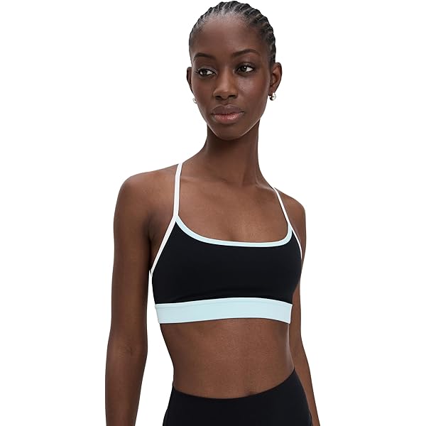 Splits59 Women's Eva Rigor Double Strap Bra Black/White Large at