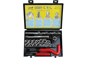 RAPI-COIL M12 x 1.0 Thread Repair Helicoil Kit, HSS M2 Tap & Drill, SS 304 Wire Inserts - Made in India
