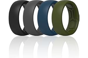 ThunderFit Silicone Wedding Ring for Men & Women - 8.7mm Wide - 2.5mm Thick