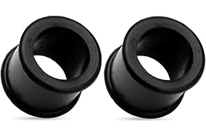 Ultra Soft Black Flexible Silicone Double Flared Tunnel Plugs, Sold as a Pair