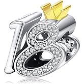 Eternalll Jewellery Number Dangle Charms 21 30 40 50 60th 925 Sterling Silver Birthday Charms For Women Bracelets (18 Birthday Charm)