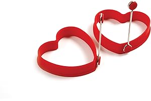 Norpro 999R Silicone Egg Pancake Ring Heart, Red