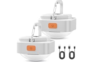 Rechargeable Camping Lights FLY2SKY 2Pcs White Tent Lights Mini Flashlight Portable LED Camping Lantern Survival Gear Camping Accessories for Hiking Backpacking Fishing Hurricane Emergency Outage