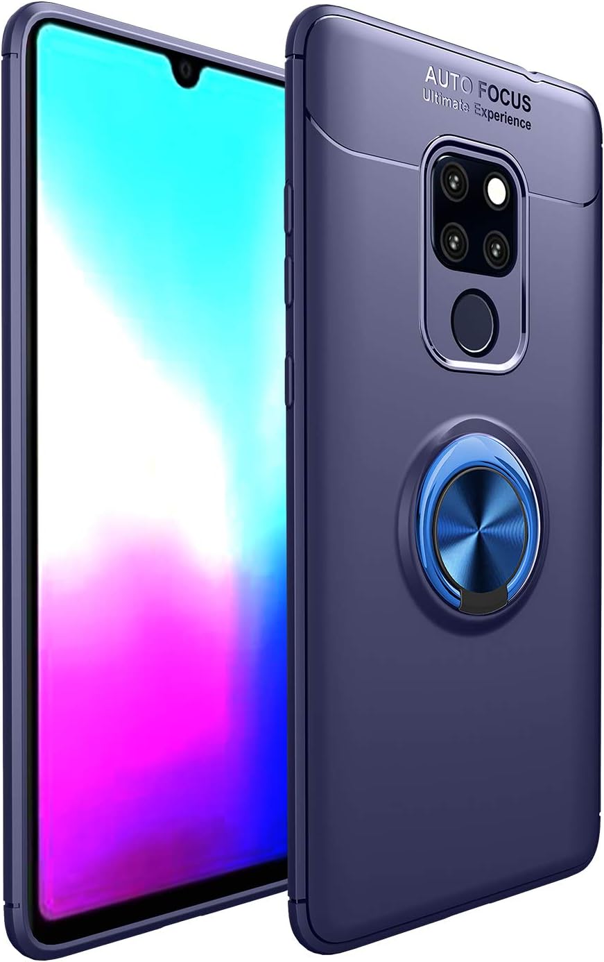 SORAKA Case for Huawei Mate 20X 5G/4G with 360 degree rotation Ring Stand Soft Slim Fit Silicone Case Shockproof Anti-fingerprint Case with Metal Plate for Magnetic Car Phone Holder
