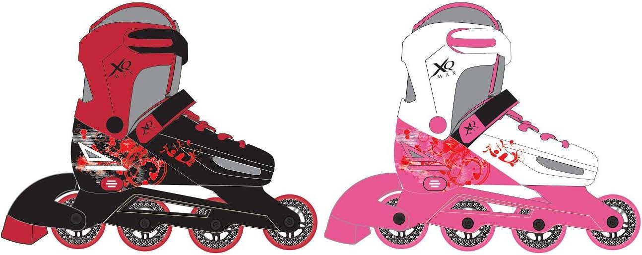 XQ Max GIRLS ROLLER BLADES INLINE SKATES ADJUSTABLE SIZE KIDS PRO SKATING 3 SIZE