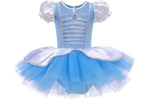 DYMCII Baby Girls Princess Ballet Dress Short Sleeve Leotards Skirted Tutu Dancewear Halloween Christmas Party Fancy Costume