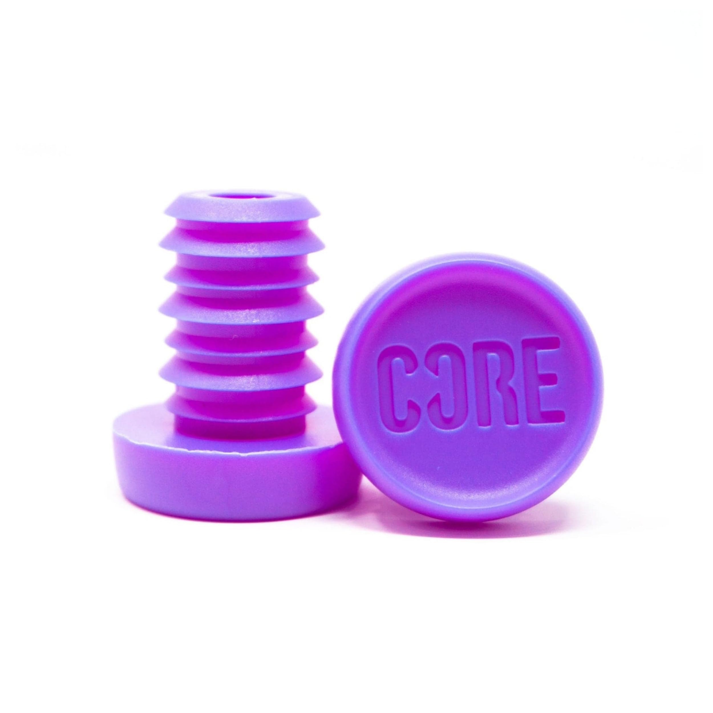 CORE Bar Ends Plugs - Resin Push-In Plugs for Scooter/Bike/BMX Universal Bar Ends for Handlebar End Caps (Purple, Standard Bar (19.2mm))
