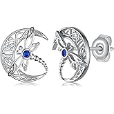 Celtic Dragonfly Earrings 925 Sterling Silver Dragonfly Stud Earrings Celtic Jewelry for Women