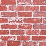 Timeet Textured 3D Red Brick Wallpaper Peel and Stick Wallpaper Self Adhesive Wallpaper Faux Brick Wallpaper Removable Wall Paper Home Room Decor Vinyl Look Real 17.7"×197"
