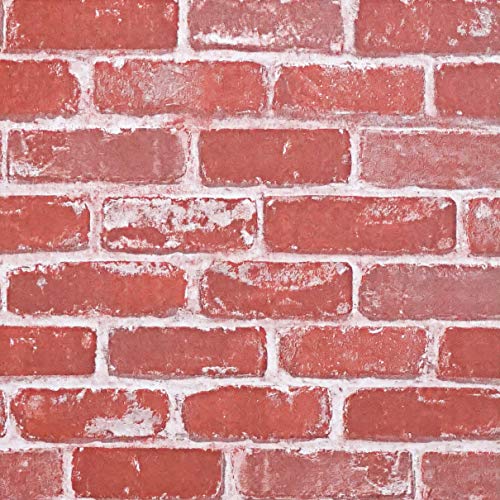 Timeet Textured 3D Red Brick Wallpaper Peel and Stick Wallpaper Self Adhesive Wallpaper Faux Brick Wallpaper Removable Wall Paper Home Room Decor Vinyl Look Real 17.7"×197"