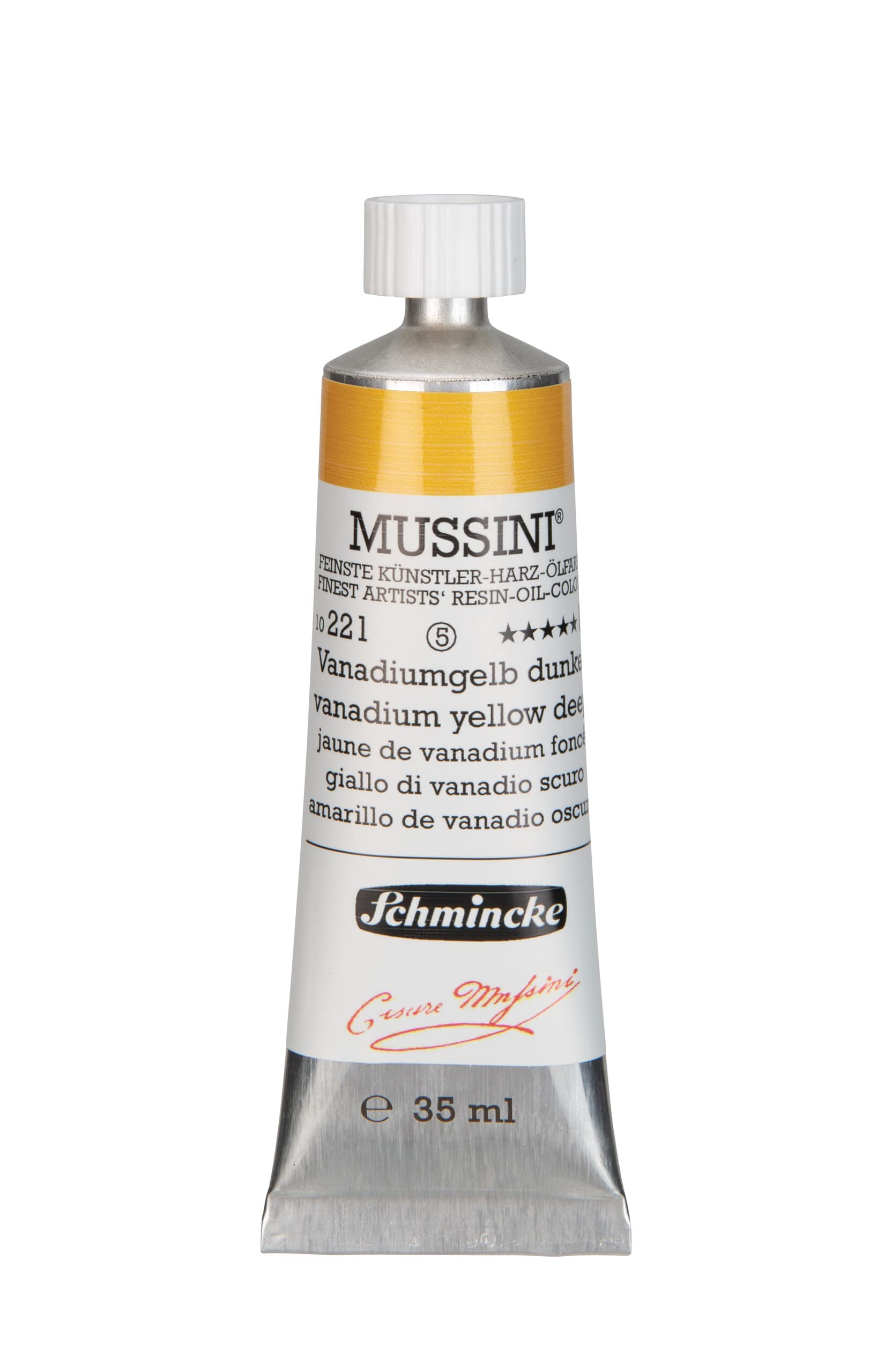 Schmincke Mussini Oils Vanadium Yellow Deep 35ml Tube Series 5