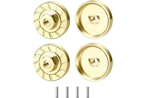 Zolikar RC Brass Wheel Weights Spacers Extended Wheel Hex Hubs for TRX4M Upgrades 1/18 Scale RC Crawler Car, Gold