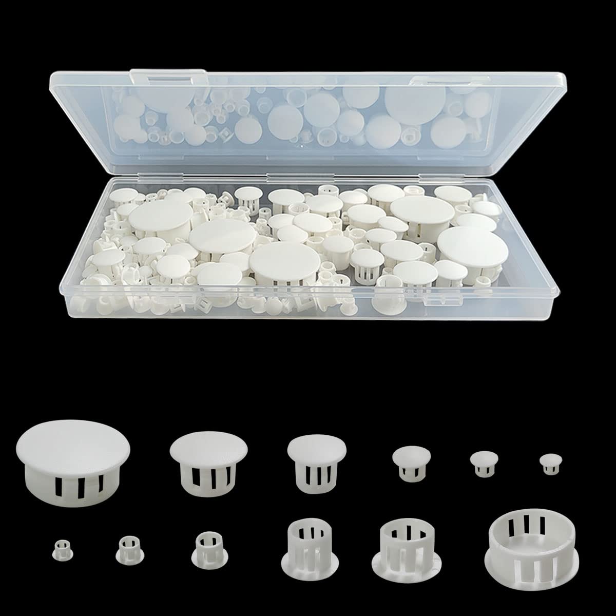 Photo 1 of 6 Sizes White Plastic Hole Plugs - 5mm to 25mm, 155pcs