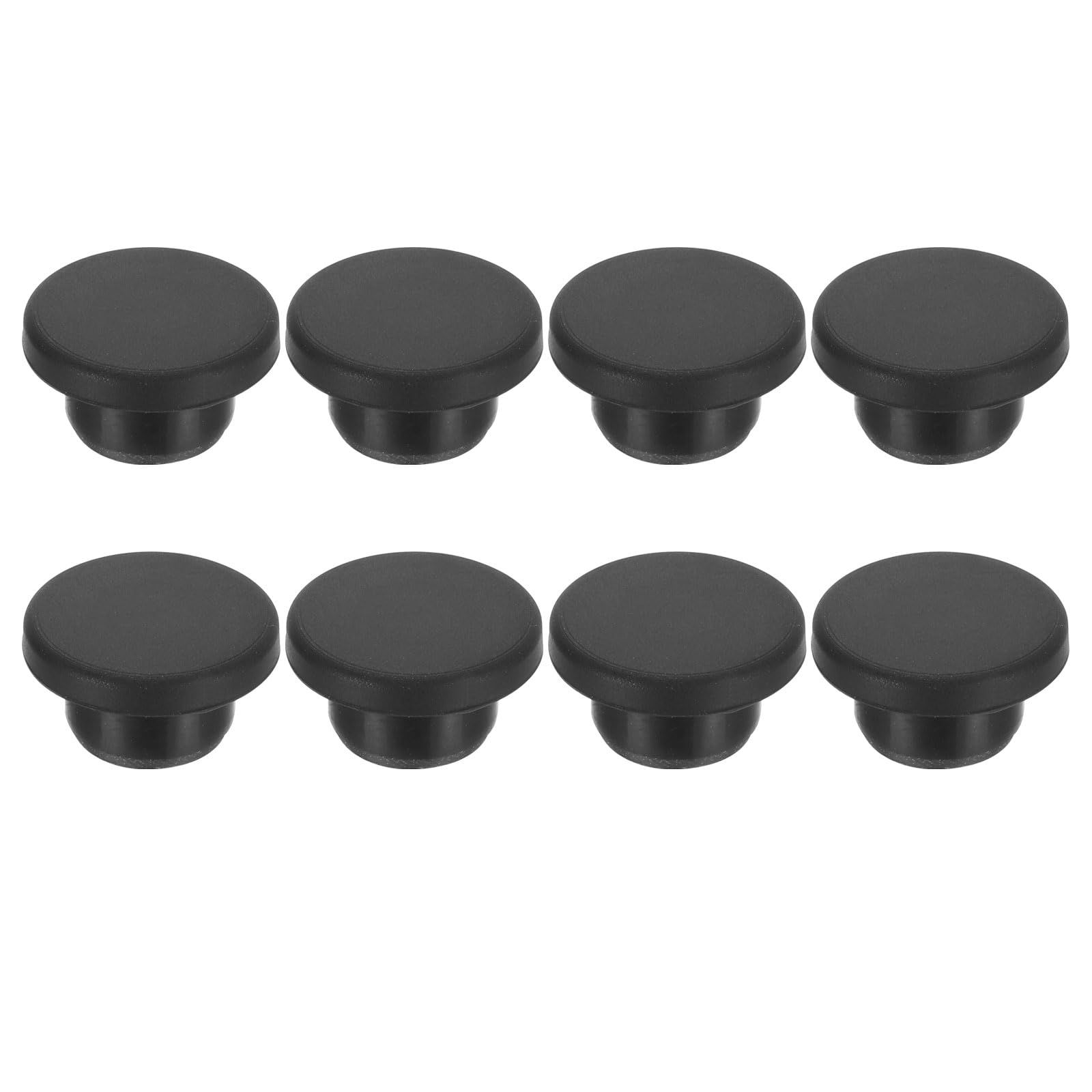 PATIKIL 17mm Diameter Rubber Hole Plugs, 8 Pcs Silicone Rubber Round Hole Stoppers for 16mm Hole, Black — image 1