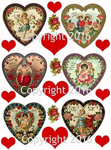 Valentine's Day Scrap Images Collage Sheet #109 for Altered Art, Scrapbooking, Design, Cards