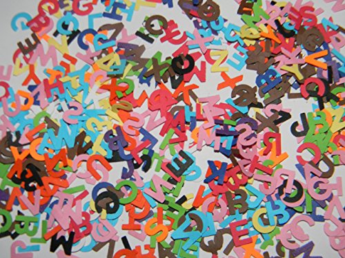 500 mixed color Mini alphabet die cuts hand punched confetti party supplies table decor