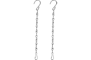 NURPLEXL Chain for Hanging Plants Hanging Chain 2 Pcs 9.5 Inch Hanging Basket Chain with Hook Hanging Plant Chain Black Chain for Hanging Plants Lanterns Bird Feeders Flower Pot Wind Chimes Billboard Ornaments