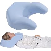 ROYALAY Back Sleeping Training Pillow, Memory Foam Beauty Pillow with Adjustable Height, Neck &amp; Shoulder Support, 2 Washable Covers, Blue