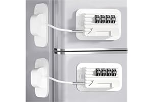 WILNIRY 2025 New Refrigerator Locks with Combination - 2 Pack Child Proof Fridge Locks for Kids and Aldult with 4 Code, Cabinets Safety Door Lock for Freezer and Drawers, Windows - No Tools Need or Drill