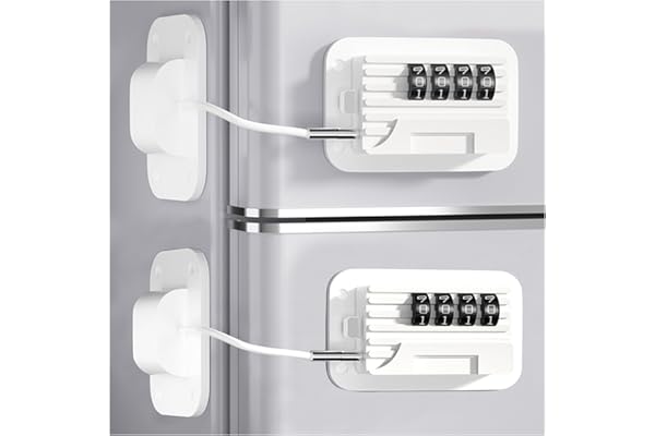 2 Pack Fridge Locks with Code for Refrigerator, Cabinets, Freezer, Drawers, Wardrobes, Closets, Windows, Freezer Doors. Child Safety Lock with Combination for Kids and Aldults