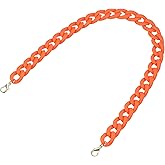 uxcell Acrylic Purse Strap, 23.6 Inch Matte Bag Chain Shoulder Purse Clutches Strap Replacement Bag Chain with Buckle for Handbag, Shoulder Bag Crossbody, Fluorescent Orange