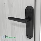 EAI Oliena Matt Black Internal Door Handles Pair on Backplate view 7