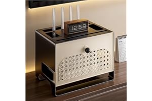 2-Tier WiFi Router Storage Cabinet, PP WiFi Router Shelf, Hidden WiFi Router Box/Power Strip Cover for Home, Bedroom, Office