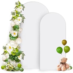 Hemmotop White Arch Backdrop Cover Set 7.2 ft, 6