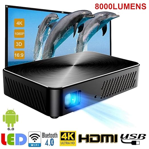 SEXTT Proyector Full HD, Android 6000Mah Batería 1920X1080p ...