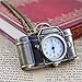 Palfashion Feelontop® Vintage Style Camera Shape Pocket Watch Pendant Necklace Long Chain with Jewelry Pouch