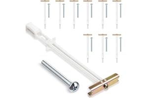 CICICO Drywall Anchors with Included Bolts for 1/4-20, Hollow Wall Anchors for Drywall Heavy Duty, Toggle Bolts for Drywall, Holds up to 270lbs Each in 1/2-in Drywall for Hanging TVs, Cabinets, etc. 10 Packs