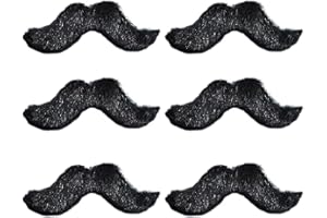 AMSCAN Fiesta Black Plush Moustaches (3") - Pack of 6 - Fake Mustaches for Fun & Party Decor - Perfect for Cinco De Mayo & Costume Events