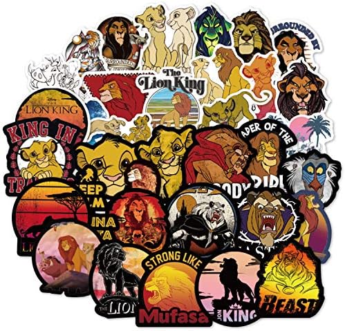 50 Pcs Cartoon The Lion King Simba Stickers for Laptop Water Cup Motorcycle Bicycle Skateboard Luggage Decal Graffiti Patches