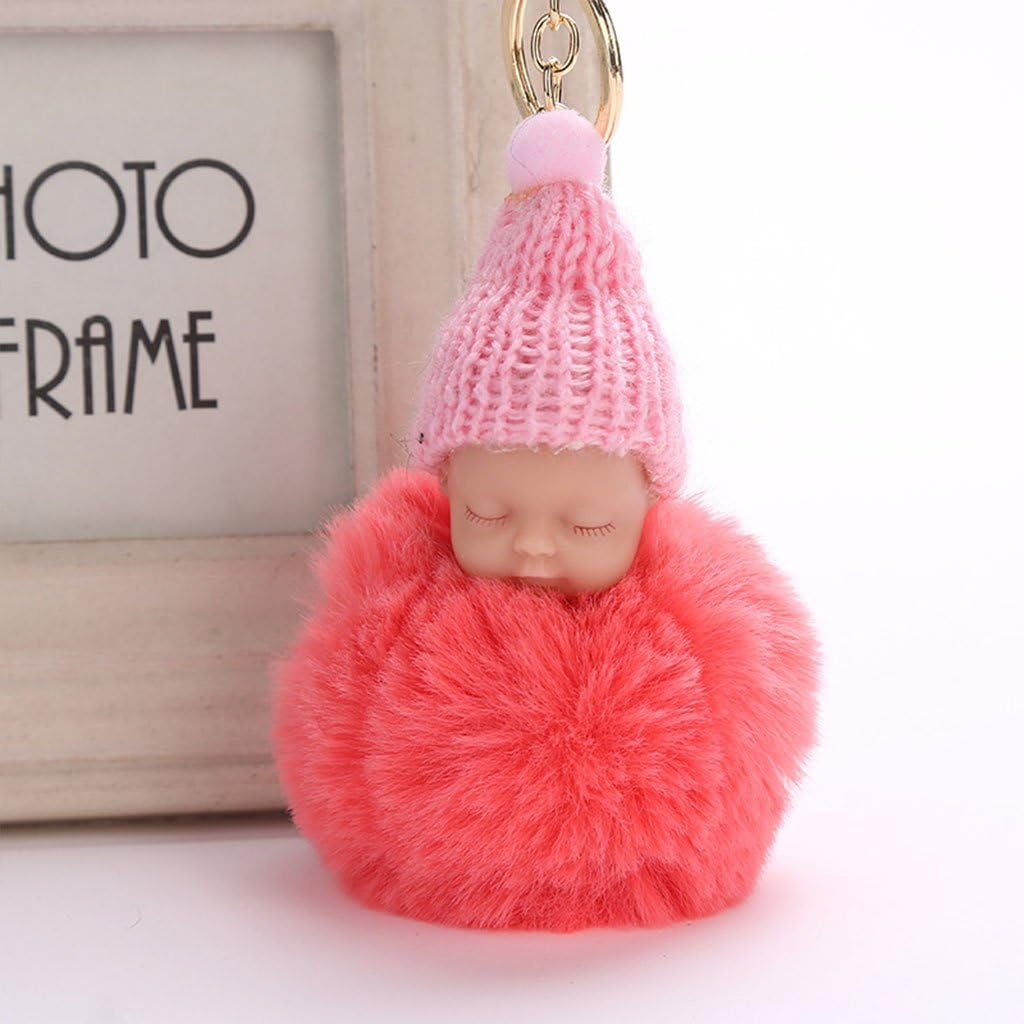Cuigu Dormir Bebe Poupee Porte Cles Porte Cles Clip Pour Sac A Dos Sac A Main Sac A Main Sacs Accessoires Pompon Faux Lapin Fourrure Sacs Pendentif Mignon Cadeaux Femme Bagages Zwembaddebeemd Nl
