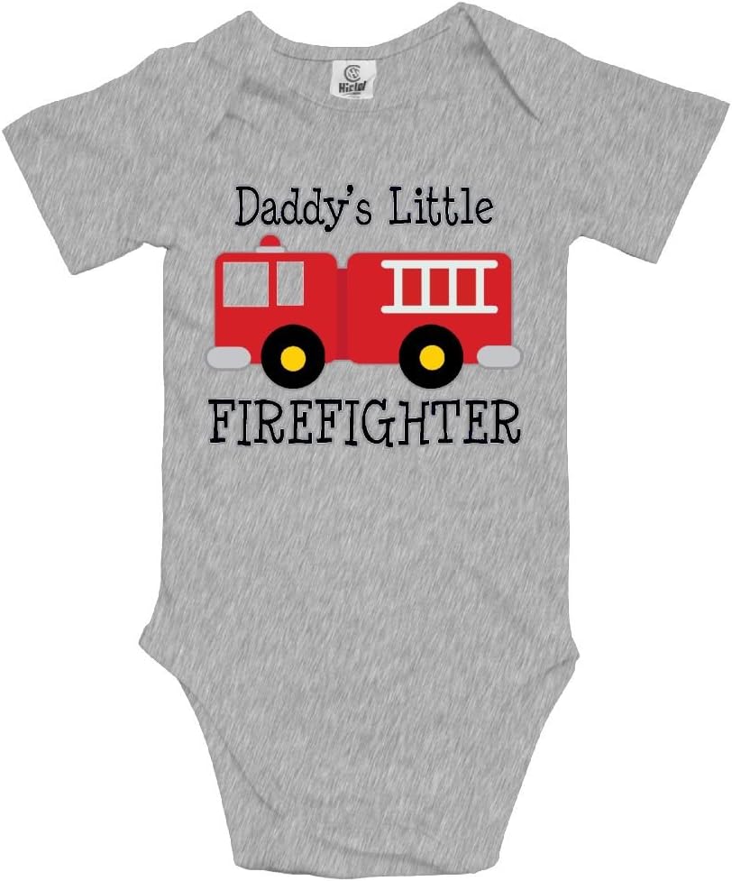 NMDJC CCQ Daddy's Little Firefighter Baby Boys Bodysuit Cute Onesies Soft Rompers Creeper