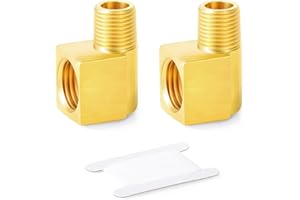 GASHER 2PCS Brass Brake Line 90 Degree Elbow Fittings 5/8"-18 Threads Inverted Flare Female x 1/4"NPT Male Union for Fuel/AIR/Lquid/Gas