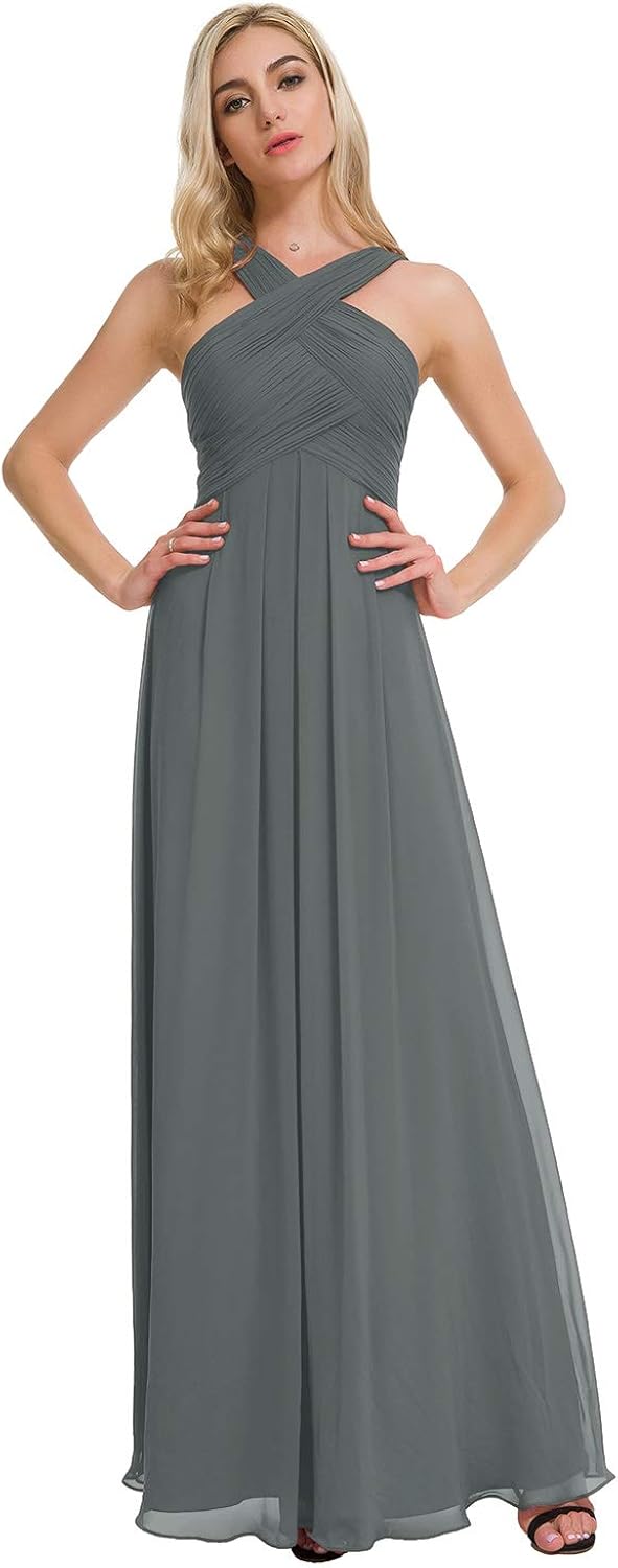 Which Is The Best Chiffon High Neck Gown With Ladder Back Detail
