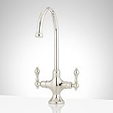 Signature Hardware 909999 Isabel 1.8 GPM Double Handle Single Hole Bar and Kitchen Faucet - Polished Nickel