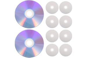 GLSTOY 10pcs High Capacity Blank CD and Writable DVD-R Discs for Photo Backup, Music Recording, and Data