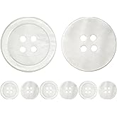 CANDEOLA 15-Pcs 5/8" Small White Mother of Pearl Shell Buttons | Bulk Natural MOP Shell Sewing Replacement Buttons for Sewing Crafts Clothes Decorations (15mm)