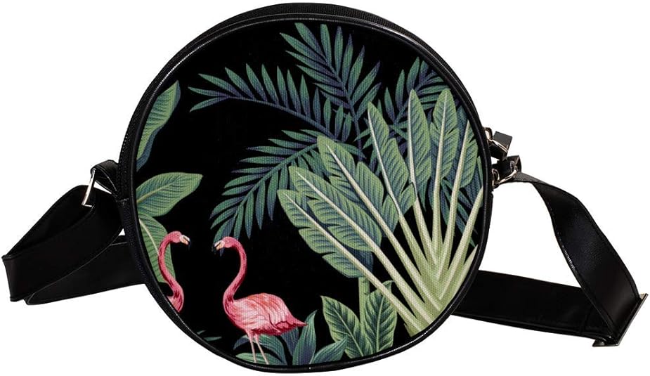 Tropical Vintage Wild Flamingos Palm Tree Women's Round