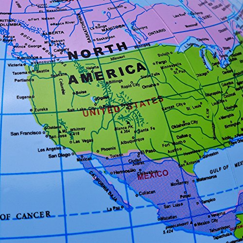 image for Pangda 2 Pack 16 Inches Inflatable Globe Blow up World Globe Beach Bal