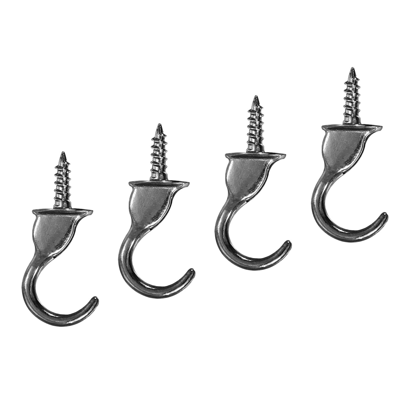 YOKIVE 4 Pcs Ceiling Hanging Hook, Wall Mounted Screw-in Hook Hanging Plants, Great for Office, Home, Daily Use (Grey, 1.9x1.1-Inch)