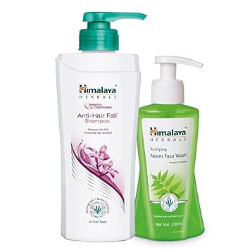 Himalaya Neem Face Wash (200 mL) and Himalaya Anti Hairfall Shampoo (700 mL)