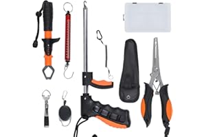 Fishing Pliers with Fish Gripper Hook Remover, Muti-Function Fishing Tools Fly Fishing Accessories with Fishing Scissors and 