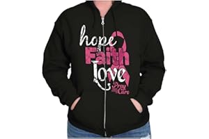 Classic Teaze Hope Faith Love Breast Cancer Support Zip Hoodie Sweatshirt Women