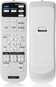 Universal Projector Remote Control 2181788 1613717 1648806 1547200 for Epson PowerLite, Home Cinema, BrightLink, Home Pro Projector Series, One Replacement Remote Control for All (White 1PC